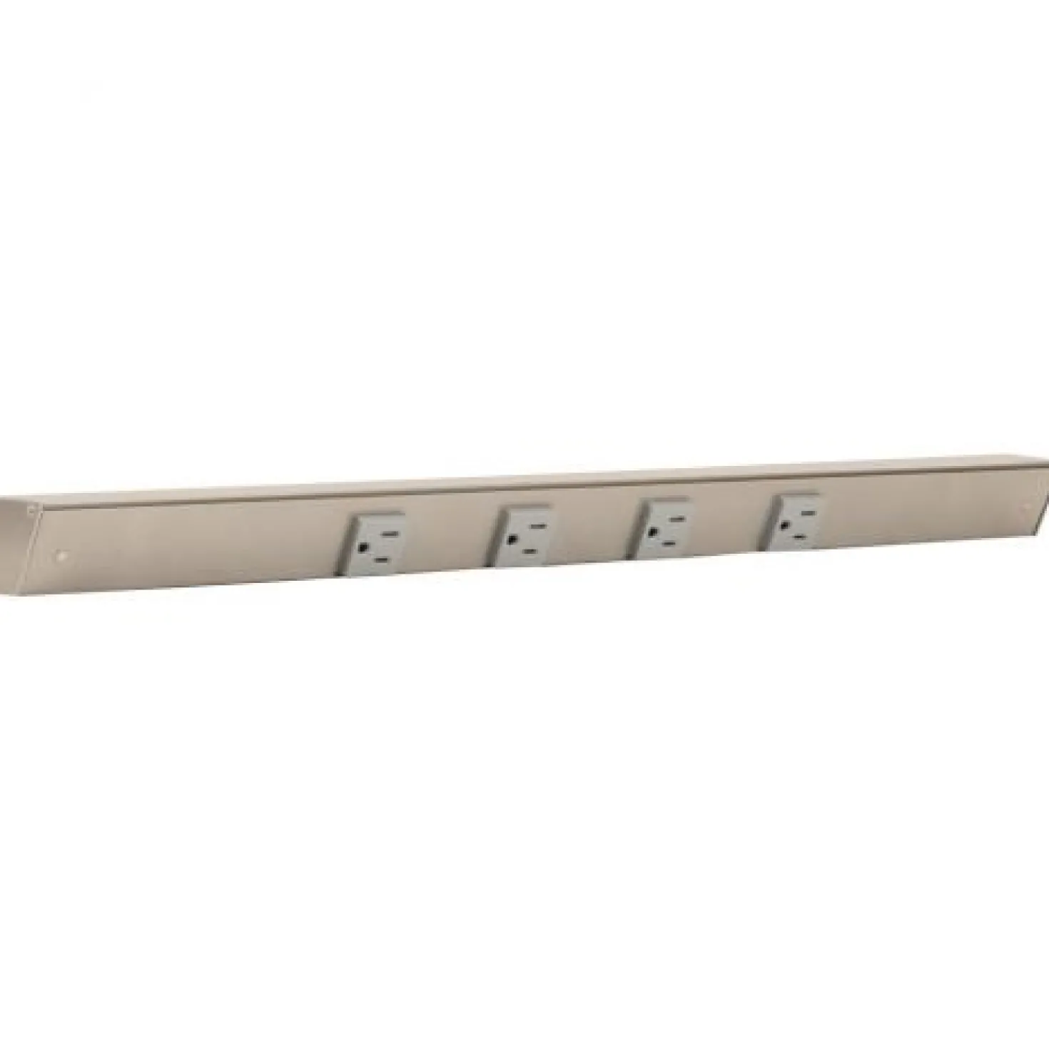 Slim Angle Under Cabinet Outlet Power Strip | Satin Nickel Finish