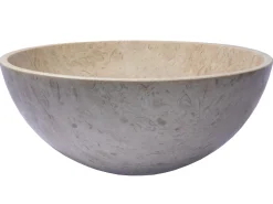 Small Vessel Sink Bowl in Polished Penny Grey Marble