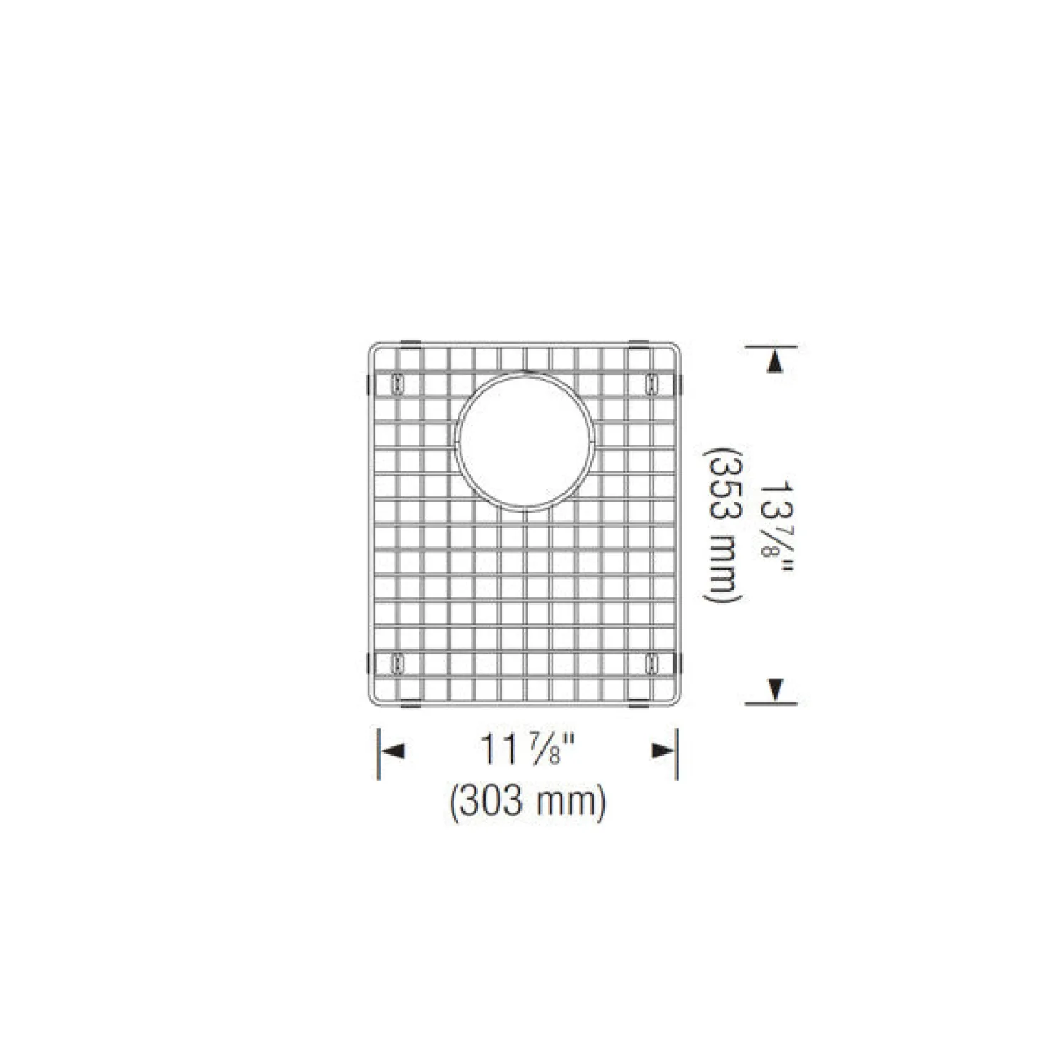 Stainless Steel Bottom Grid for BLANCO Liven Bar and Precis 50/50 Sinks