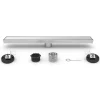 72" Stainless Steel Linear Shower Drain with Tile Insert & Flat Grate in Chrome