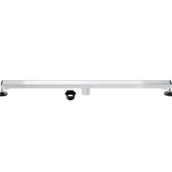 72" Stainless Steel Linear Shower Drain with Tile Insert & Flat Grate in Chrome