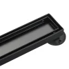 72" Stainless Steel Linear Shower Drain with Tile Insert & Flat Grate in Matte Black