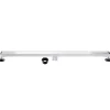 60" Stainless Steel Linear Shower Drain with Tile Insert & Flat Grate in Chrome