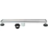 24" Stainless Steel Linear Shower Drain with Tile Insert & Flat Grate in Chrome