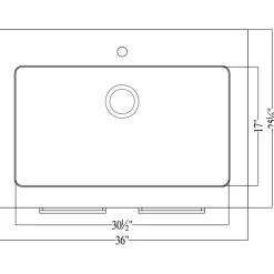 Stainless Steel 36" Sink Base Cabinet with Integral Sink