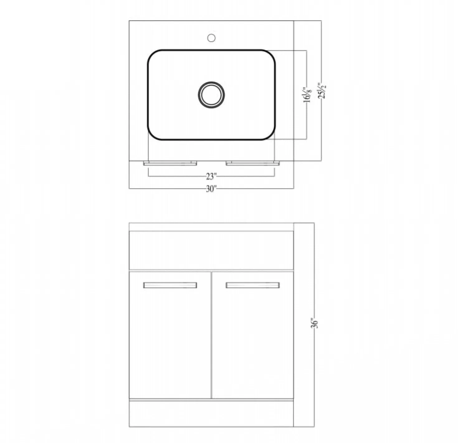 Stainless Steel 30" Sink Base Cabinet with Integral Sink