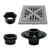 6" Stainless Steel Square Grid Shower Drain with Flange