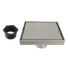 6" Stainless Steel Square Shower Drain in Brushed Nickel