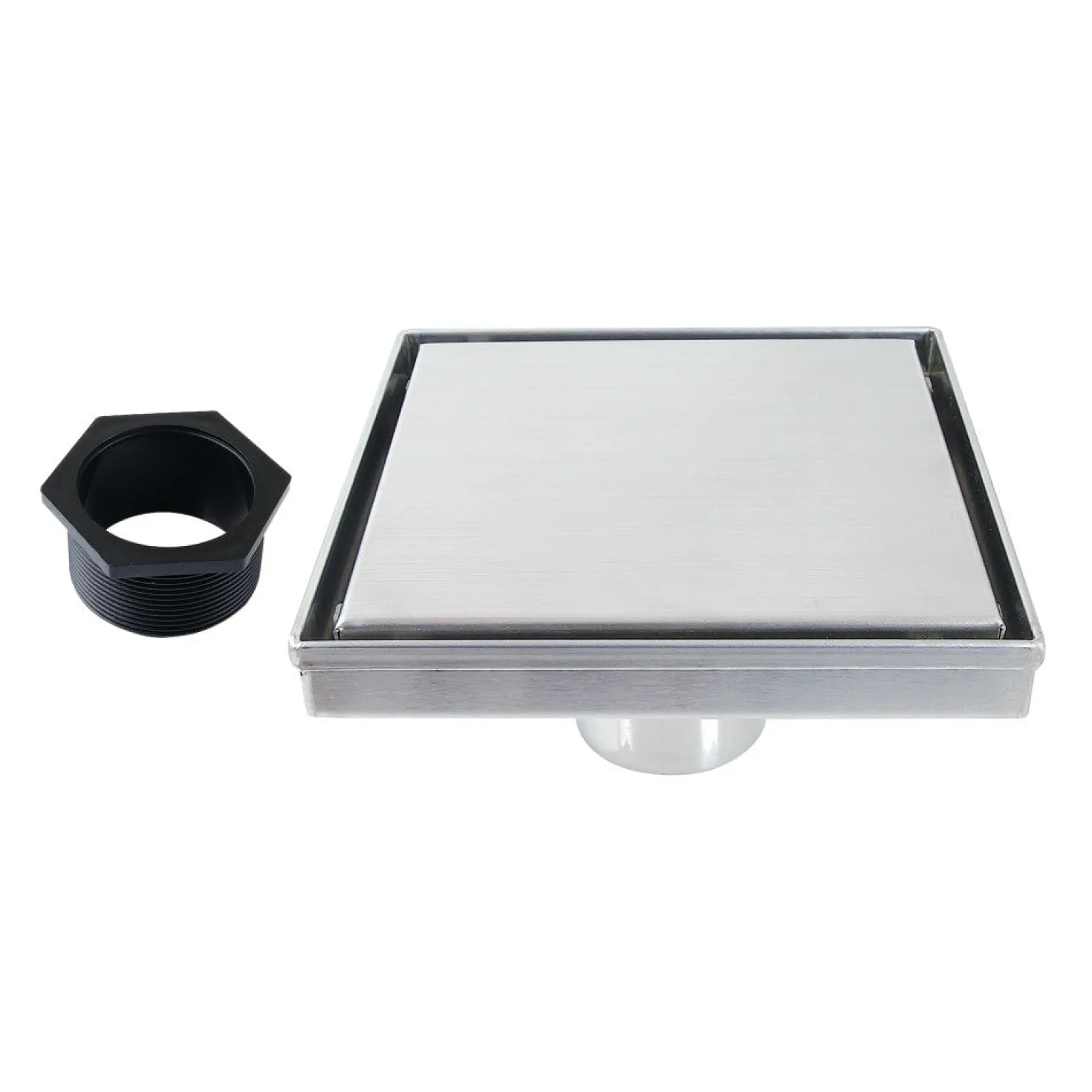 6" Stainless Steel Square Shower Drain in Chrome