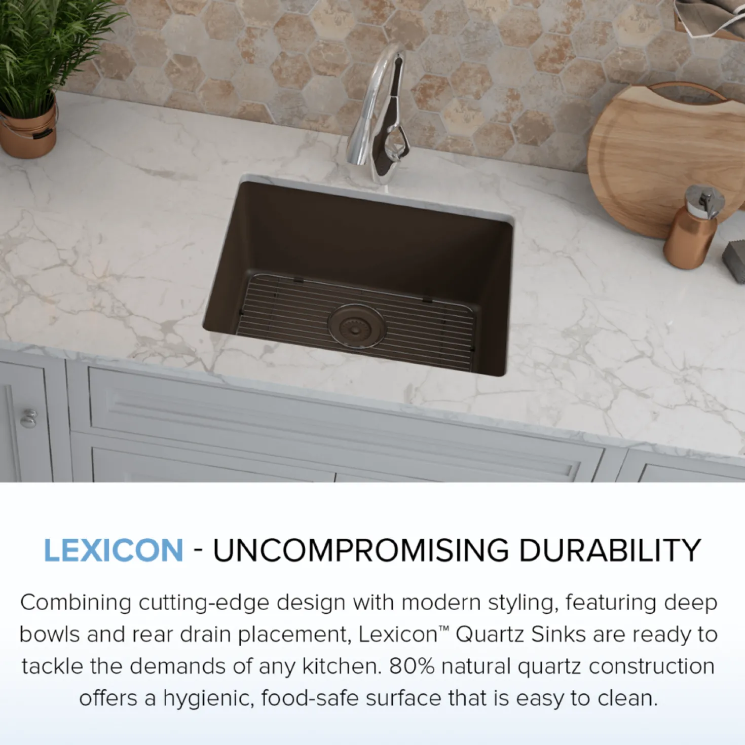Standard Size Rectangle Quartz Composite Kitchen Sink