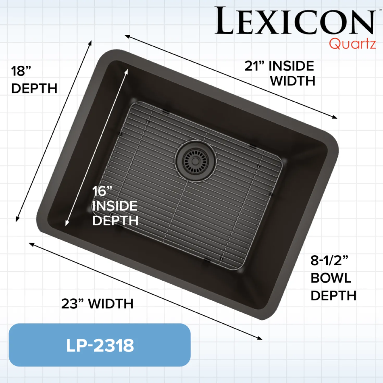 Standard Size Rectangle Quartz Composite Kitchen Sink