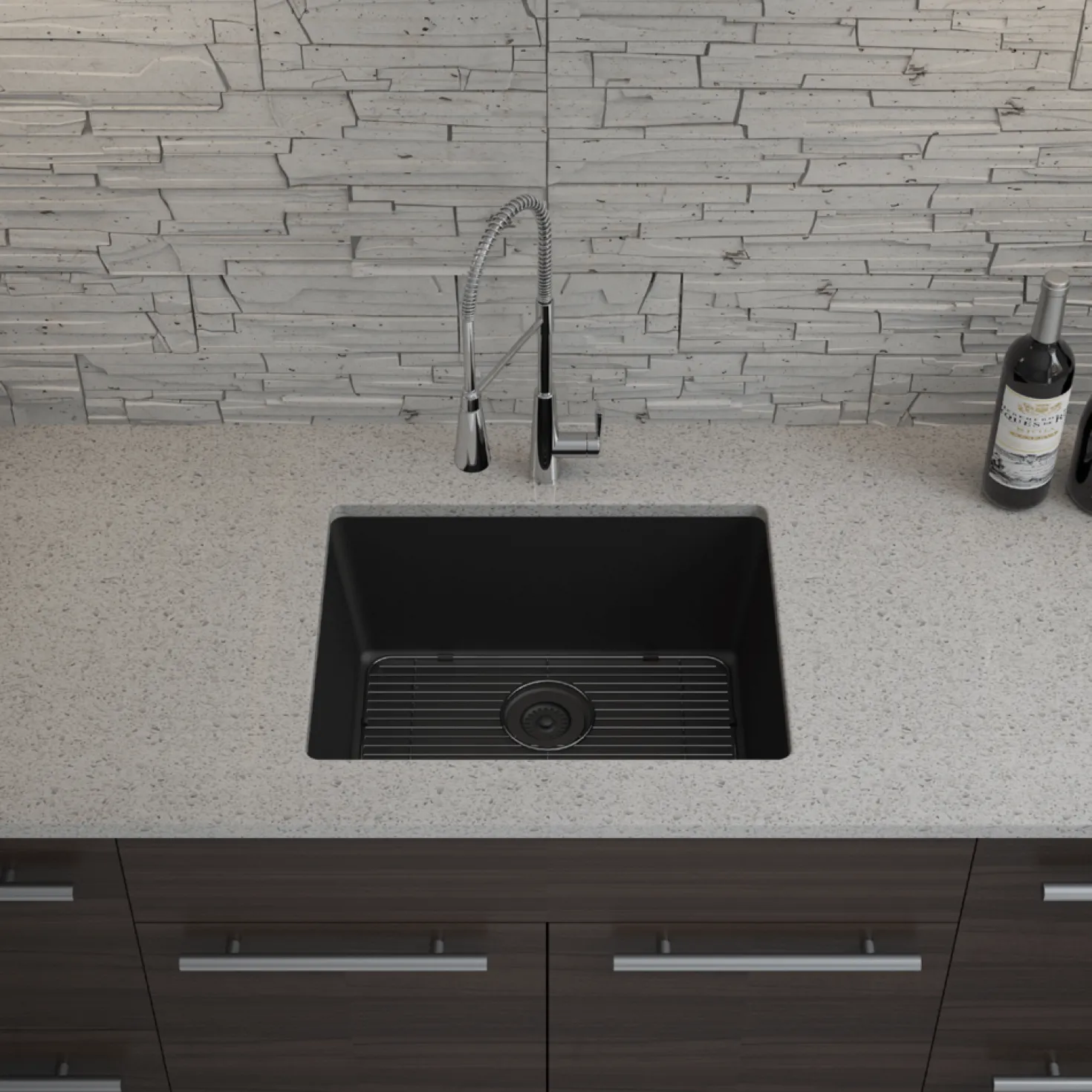 Standard Size Rectangle Quartz Composite Kitchen Sink