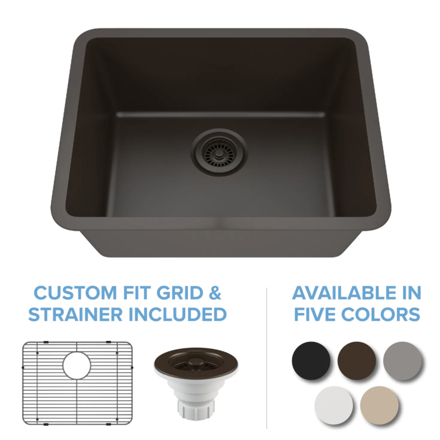 Standard Size Rectangle Quartz Composite Kitchen Sink