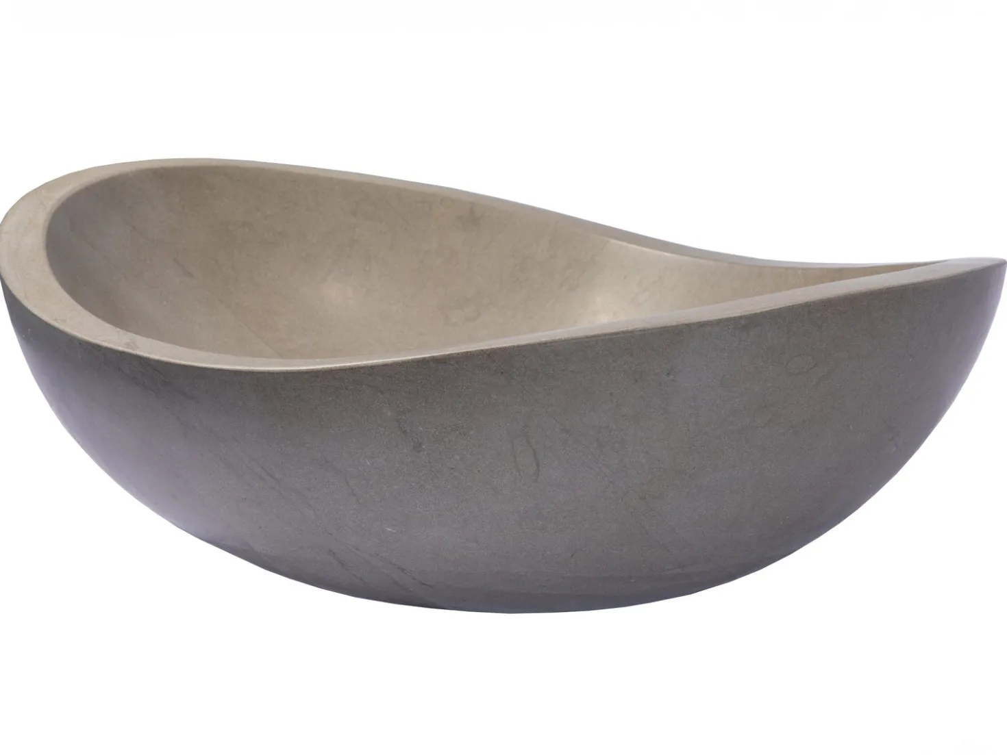 Stone Canoe Sink in Honed Molly Grey Marble