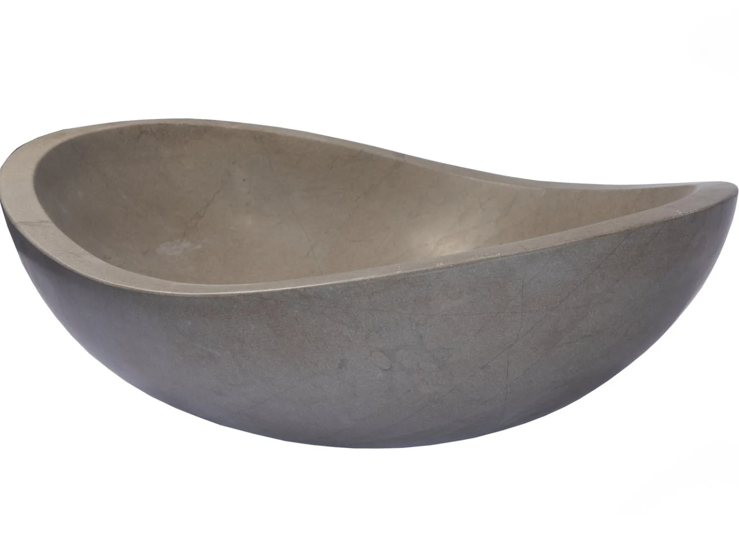 Stone Canoe Sink in Honed Molly Grey Marble
