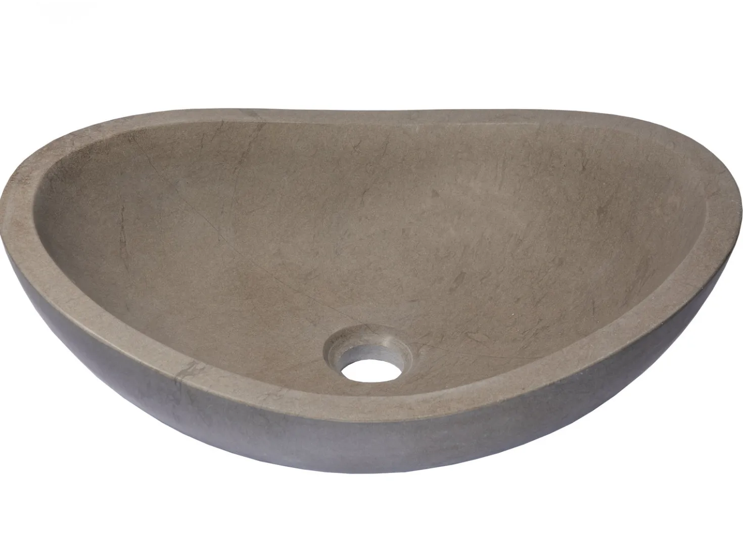 Stone Canoe Sink in Honed Molly Grey Marble