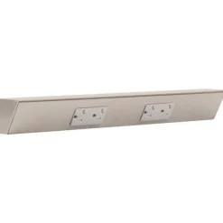 Tamper Resistant Angle Under Cabinet Outlet Power Strip | Satin Nickel Finish