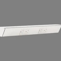 Tamper Resistant Angle Under Cabinet Outlet Power Strip | White Finish