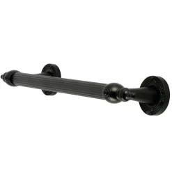 Templeton 12" Brass Decorative Grab Bar in Matte Black