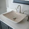 Thin Lipped Deep Zen Sink in Polished Penny Grey Marble