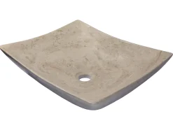 Thin Lipped Deep Zen Sink in Polished Penny Grey Marble