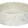 Thin Lip Round Carrara Marble Column Vessel Sink