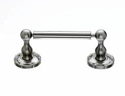 Tissue Holder With Ribbon & Reed Detail In Brushed Satin Nickel