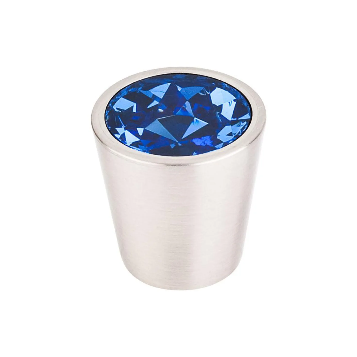 Top Knobs Crystal Center Knob in Brushed Satin Nickel Shell