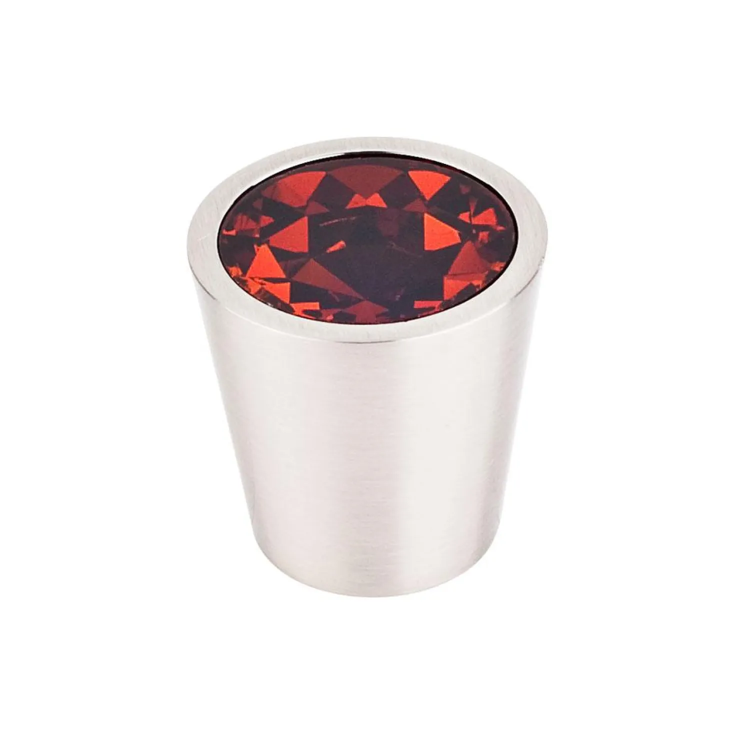 Top Knobs Crystal Center Knob in Brushed Satin Nickel Shell