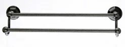 Topknobs ED7APB 18" Double Towel Bar with Hex Detail in Antique Pewter