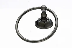 Topknobs ED5APB Towel Ring with Hex Detail in Antique Pewter
