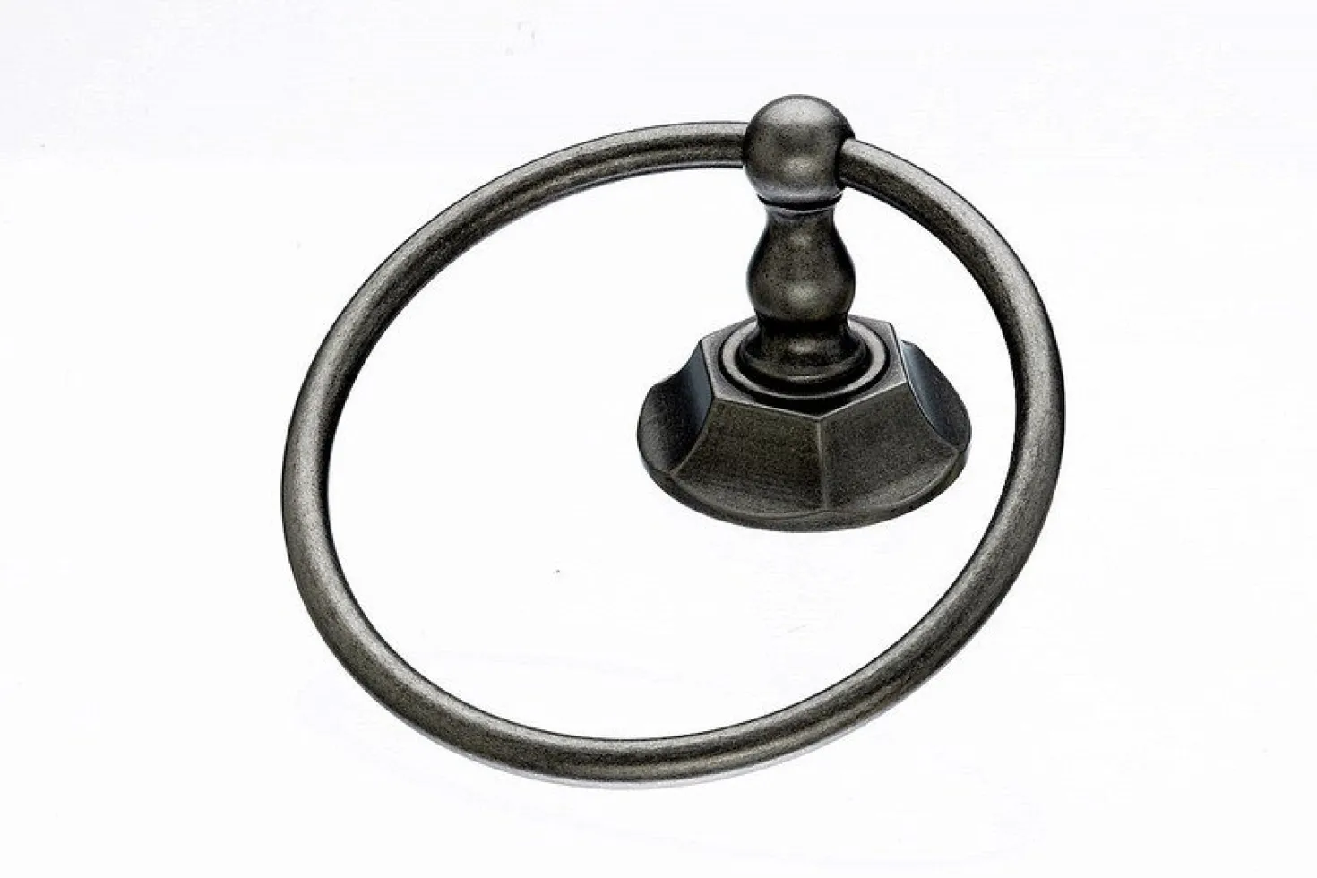 Topknobs ED5APB Towel Ring with Hex Detail in Antique Pewter