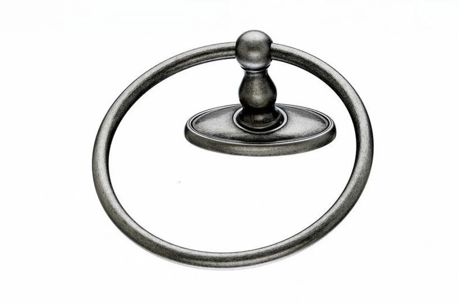 Topknobs ED5APC Towel Ring with Oval Backplate in Antique Pewter