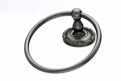Topknobs ED5APE Towel Ring with Ribbon & Reed Detail in Antique Pewter