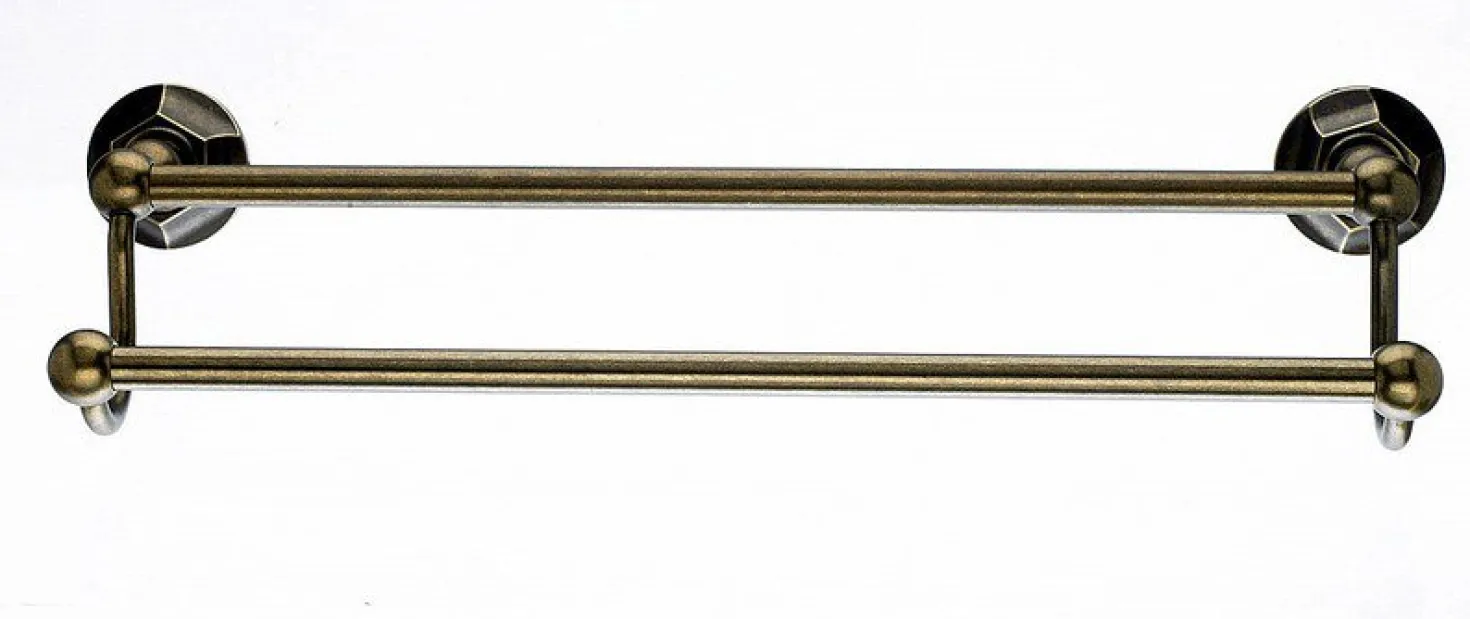 Topknobs ED7GBZB 18" Double Towel Bar with Hex Detail in German Bronze