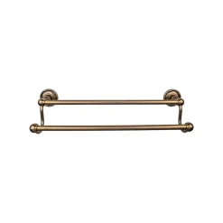 Top Knobs Edwardian Double Bath Towel Bar - Ribbon Backplate