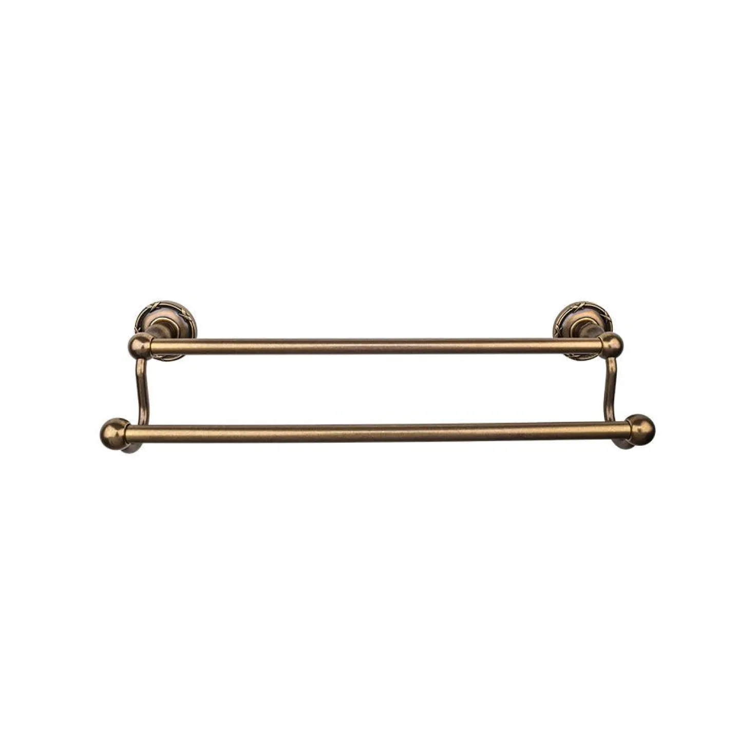 Top Knobs Edwardian Double Bath Towel Bar - Ribbon Backplate