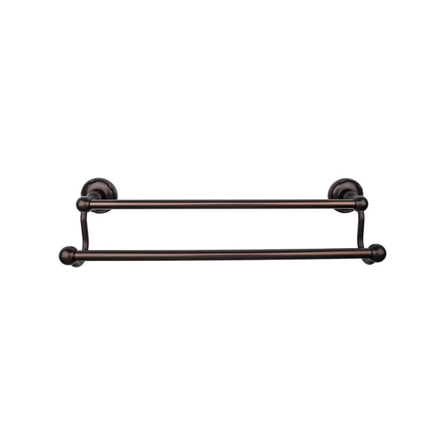 Top Knobs Edwardian Double Bath Towel Bar - Ribbon Backplate