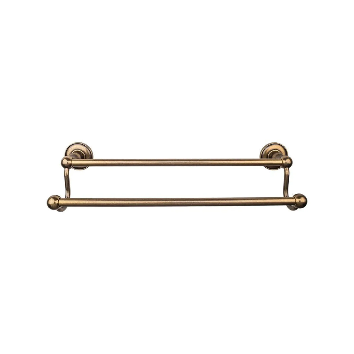 Top Knobs Edwardian Double Bath Towel Bar - Plain Backplate