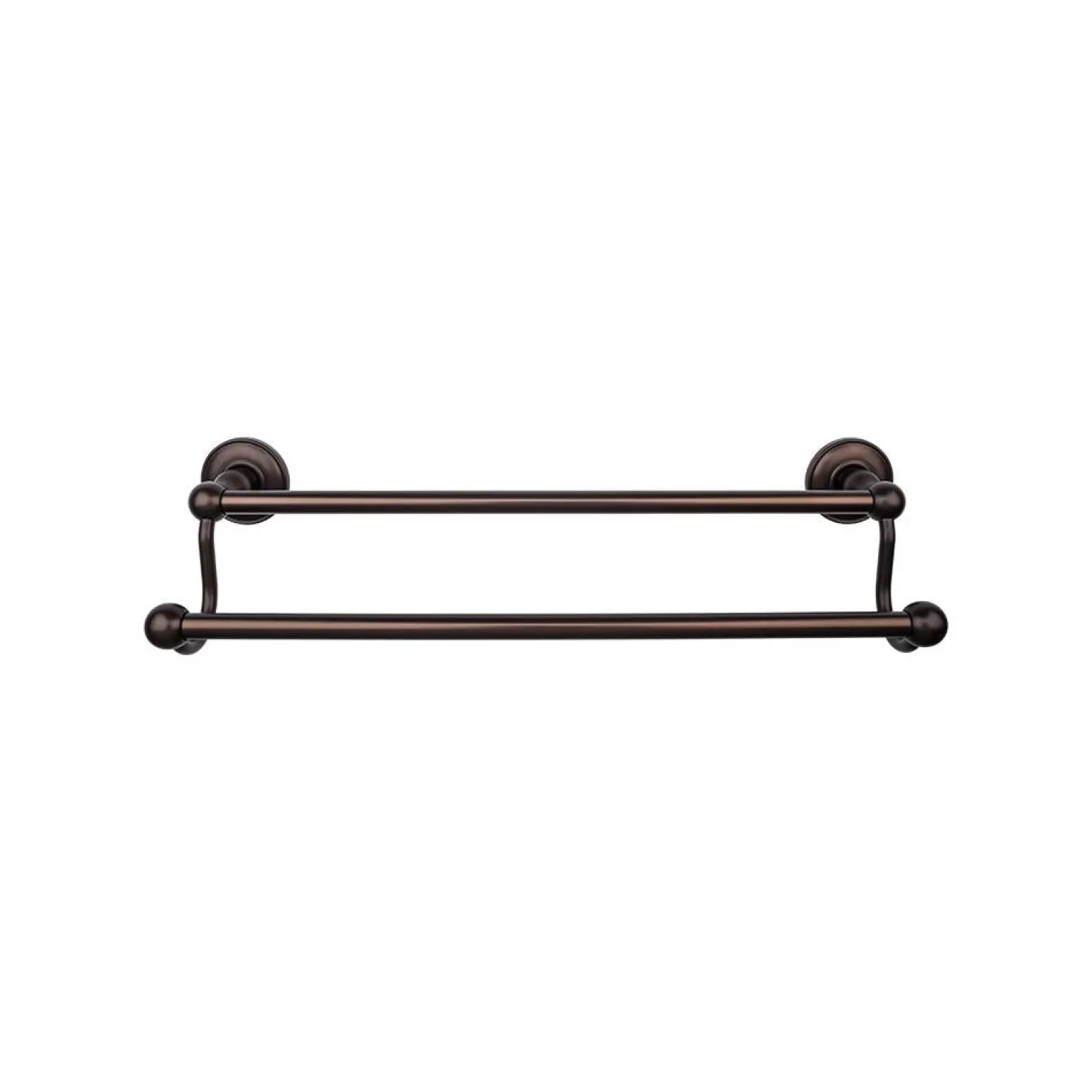 Top Knobs Edwardian Double Bath Towel Bar - Plain Backplate
