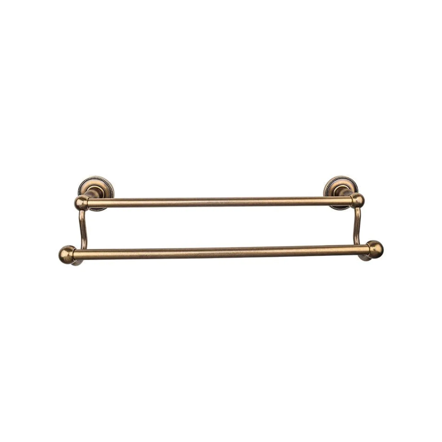 Top Knobs Edwardian Double Bath Towel Bar - Beaded Backplate