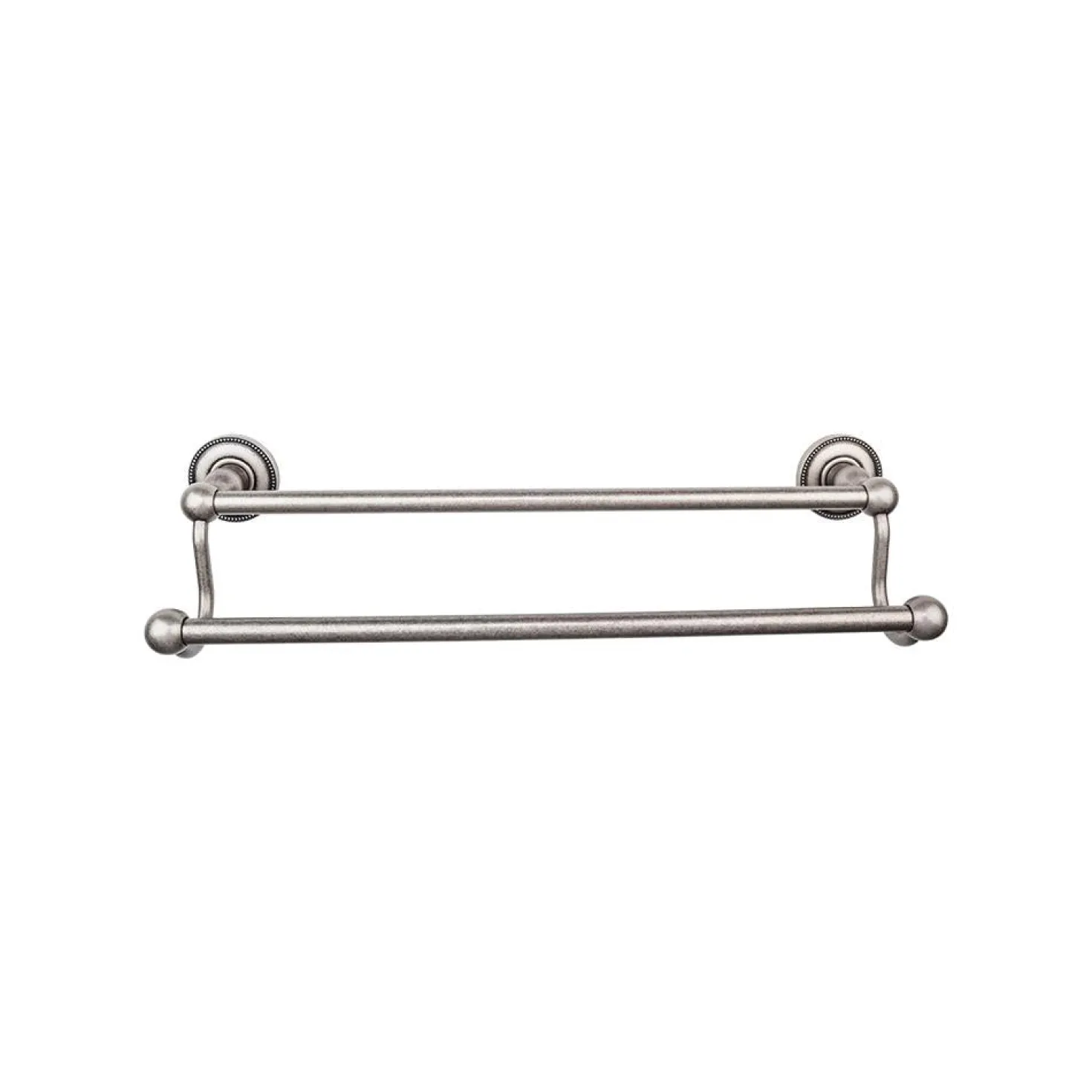 Top Knobs Edwardian Double Bath Towel Bar - Beaded Backplate