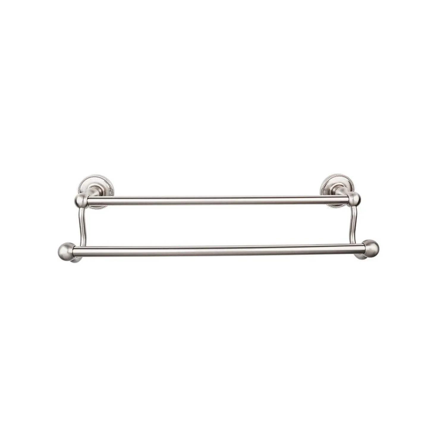 Top Knobs Edwardian Double Bath Towel Bar - Beaded Backplate