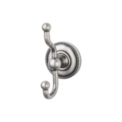 Top Knobs Edwardian Double Robe Hook in Antique Pewter