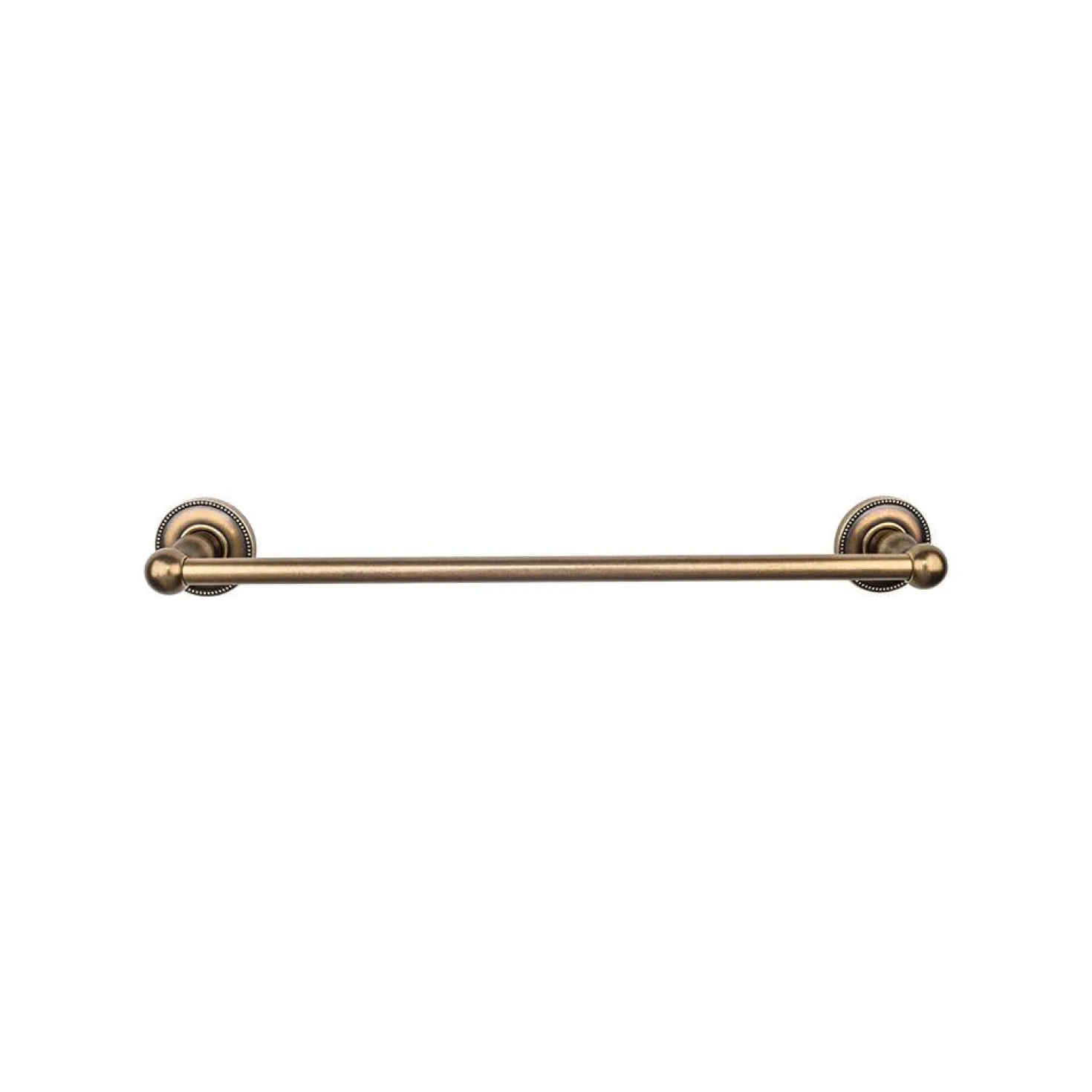 Top Knobs Edwardian Single Bath Towel Bar - Beaded Backplate