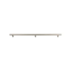 Top Knobs Hollow Bar Pull in 3 Posts, Brushed Stainless Steel