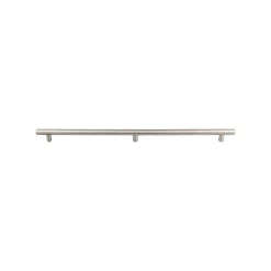 Top Knobs Hollow Bar Pull in 3 Posts, Brushed Stainless Steel