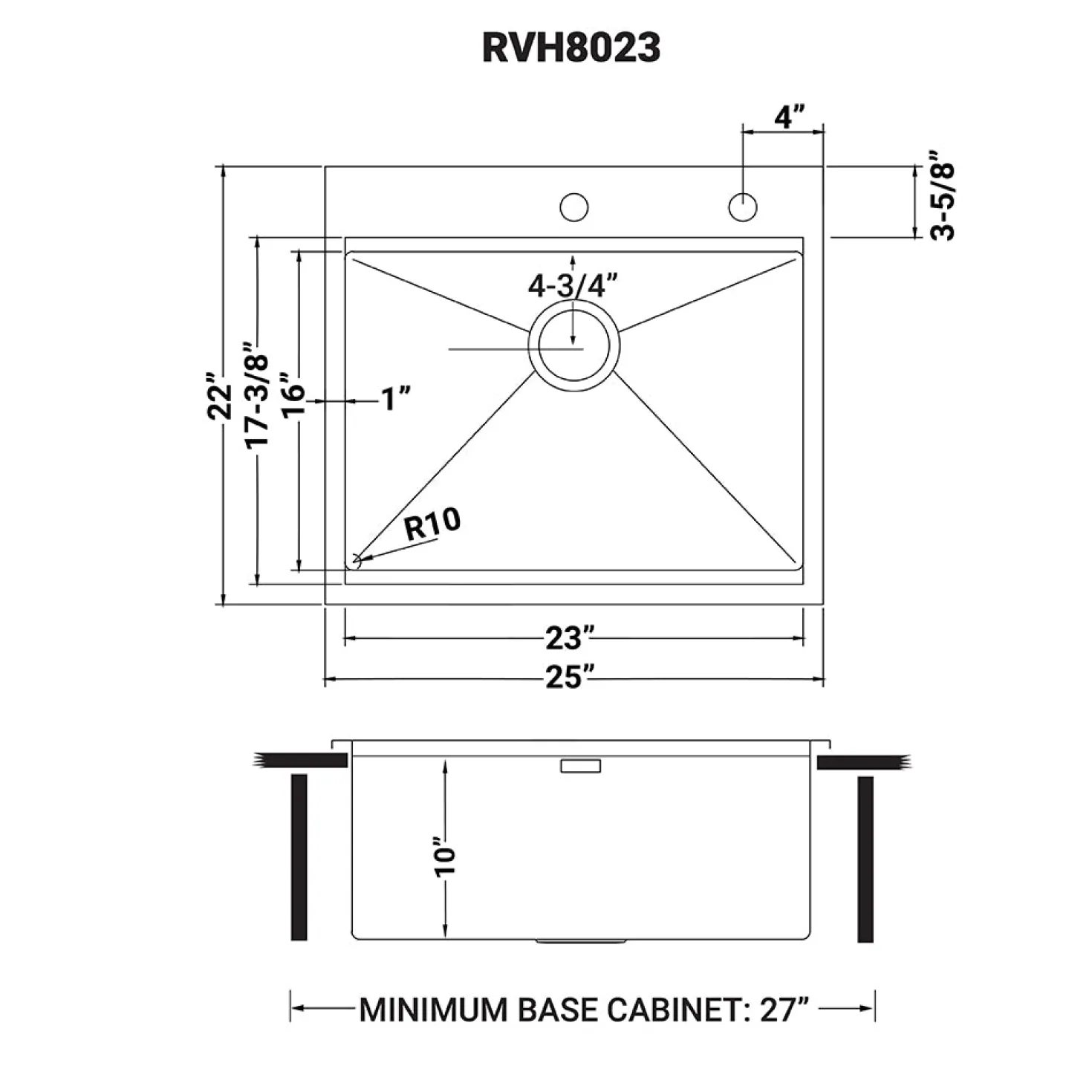 Top Mount 25x22 Ruvati Workstation Kitchen Sink With Accessories