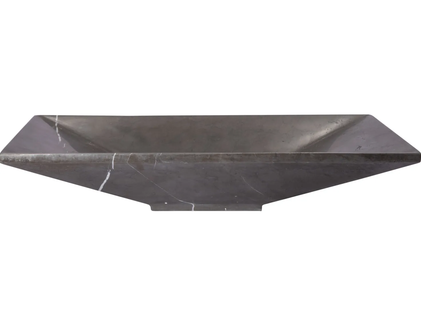 Ultra Modern Rectangular Vessel Sink in Honed Pietra Grey Marble