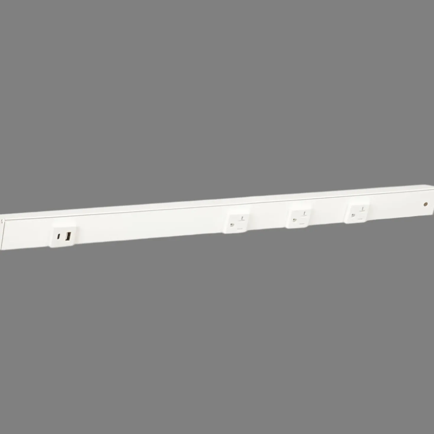 Under Cabinet Power Strip with USB Port & Outlets | White Finish